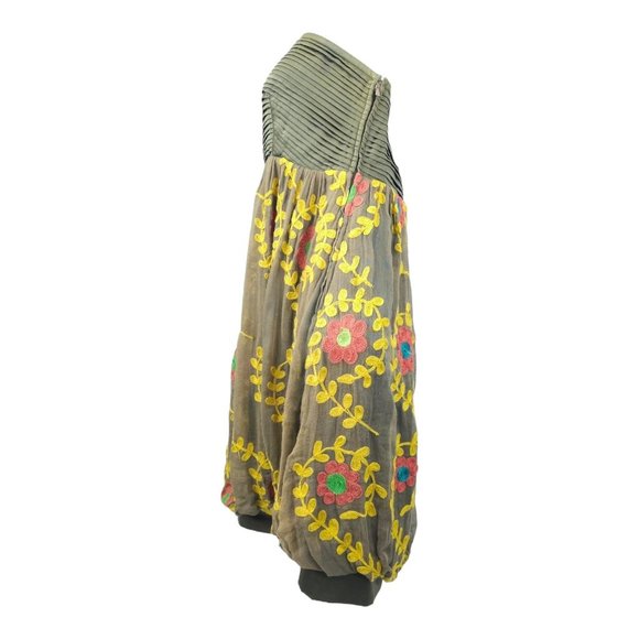 Nikka Strapless Floral Embroidered Top Mini Dress Womens Size 4 Side Zip - Picture 15 of 16